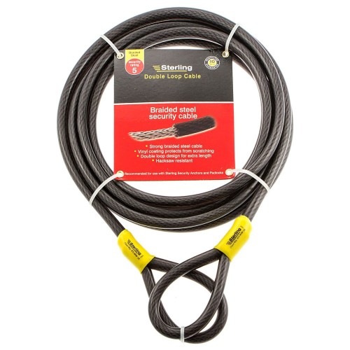 Double Loop Security Cable 12mm x 4.5 Meter Trailer Accessories, Security image
